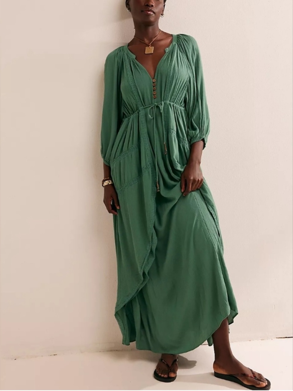 Free People Plenty Of Love Draped Tiered Romantic Oversized Layered Maxi Dress
